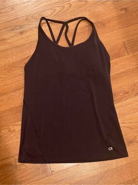 Gap Fit Black Strappy Active Tank Top with Built in Bra XS